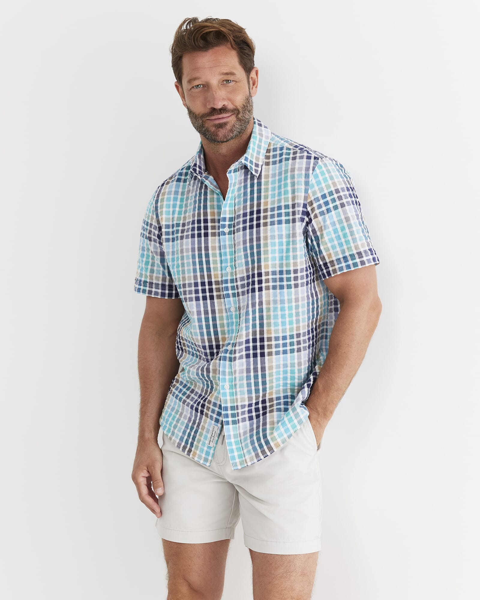 Knot Short Sleeve Check Shirt