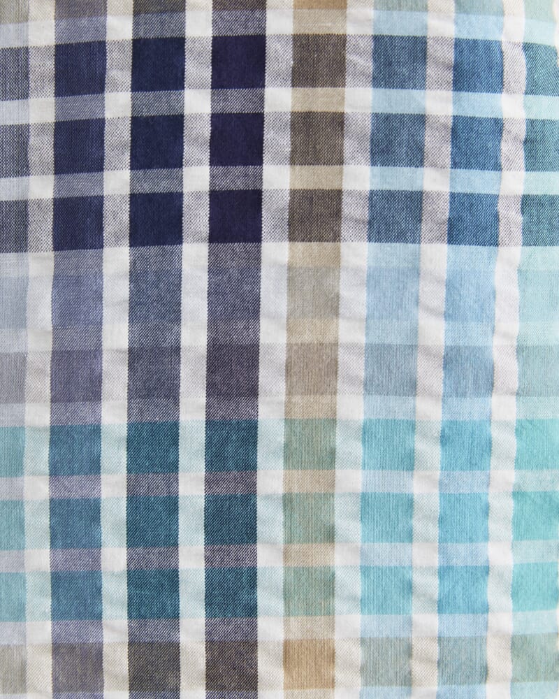 Knot Short Sleeve Check Shirt in BLUE MULTI