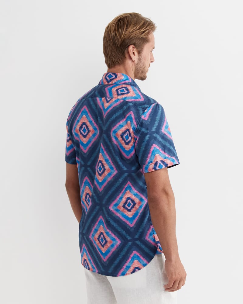 Alf Short Sleeve Liberty Shirt in NAVY MULTI