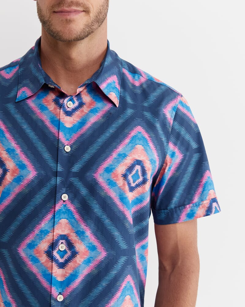Alf Short Sleeve Liberty Shirt in NAVY MULTI
