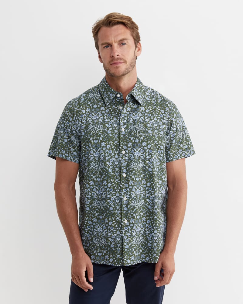 Lex Short Sleeve Liberty Shirt in KHAKI