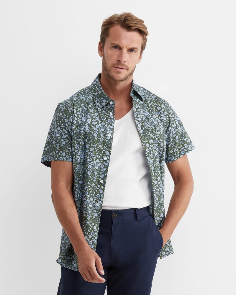 Lex Short Sleeve Liberty Shirt in KHAKI