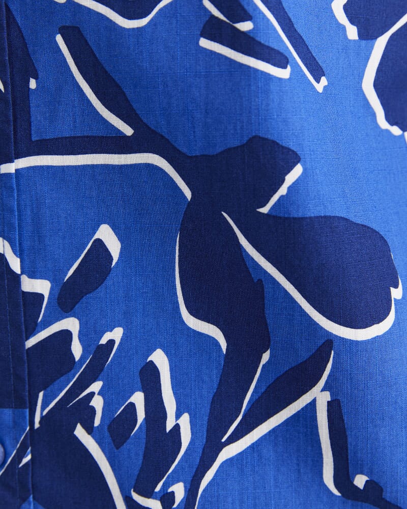 Marks Short Sleeve Cotton Shirt in NAVY MULTI