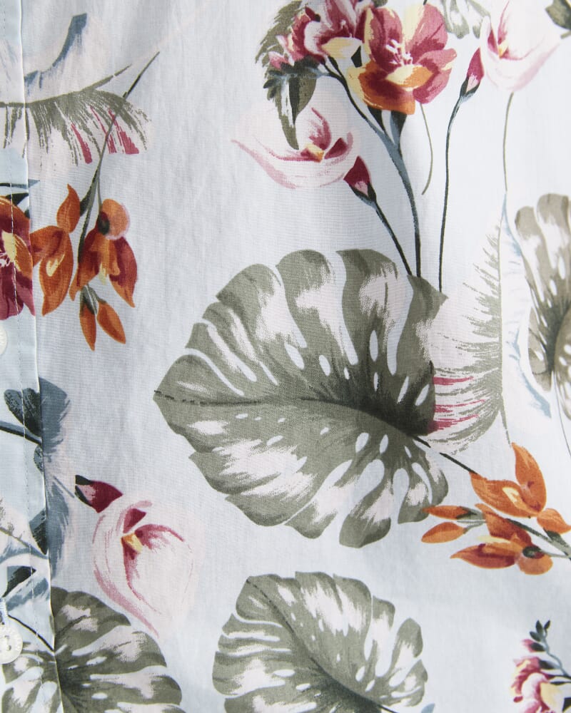 Percy Short Sleeve Cotton Shirt in BLUE MULTI