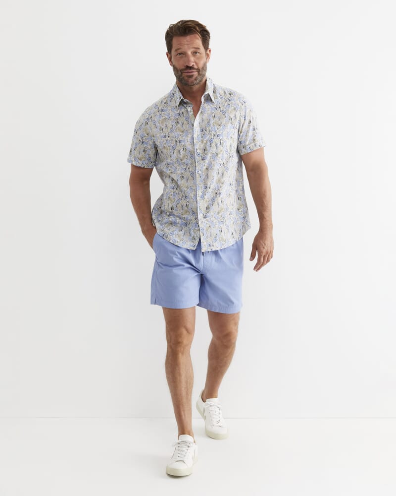 Howley Short Sleeve Cotton Shirt in WHITE/MULTI