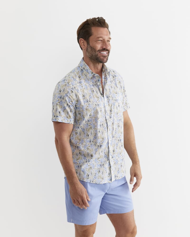 Howley Short Sleeve Cotton Shirt in WHITE/MULTI