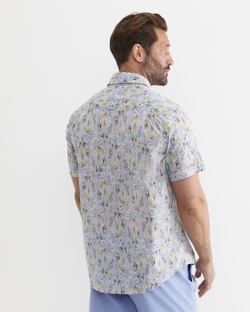 Howley Short Sleeve Cotton Shirt in WHITE/MULTI