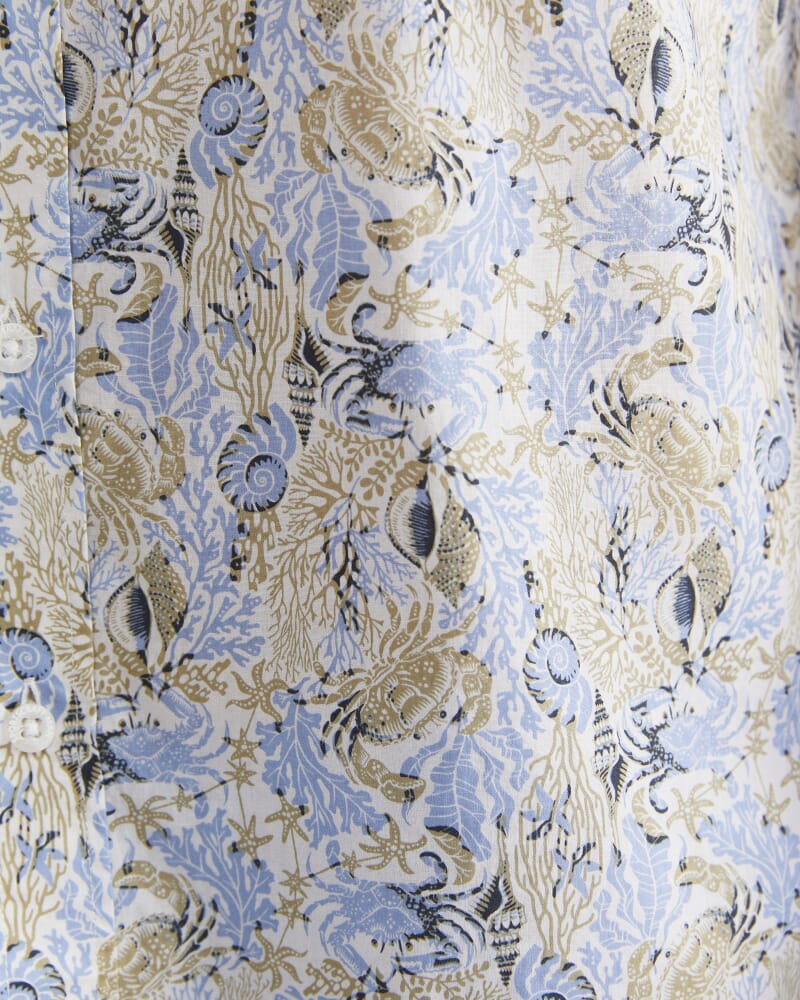 Howley Short Sleeve Cotton Shirt in WHITE/MULTI