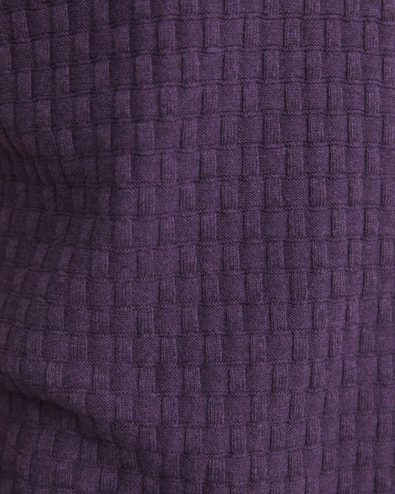 Bryant Knitted Polo in DARK PURPLE