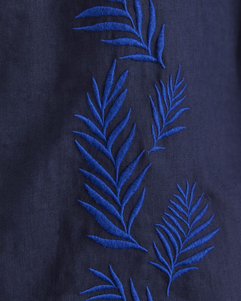 Toohey Short Sleeve Linen Shirt in NAVY