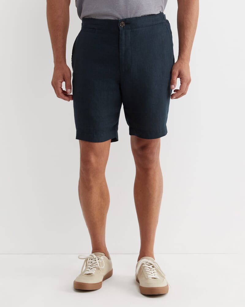 Holland Linen Short in WASHED BLACK