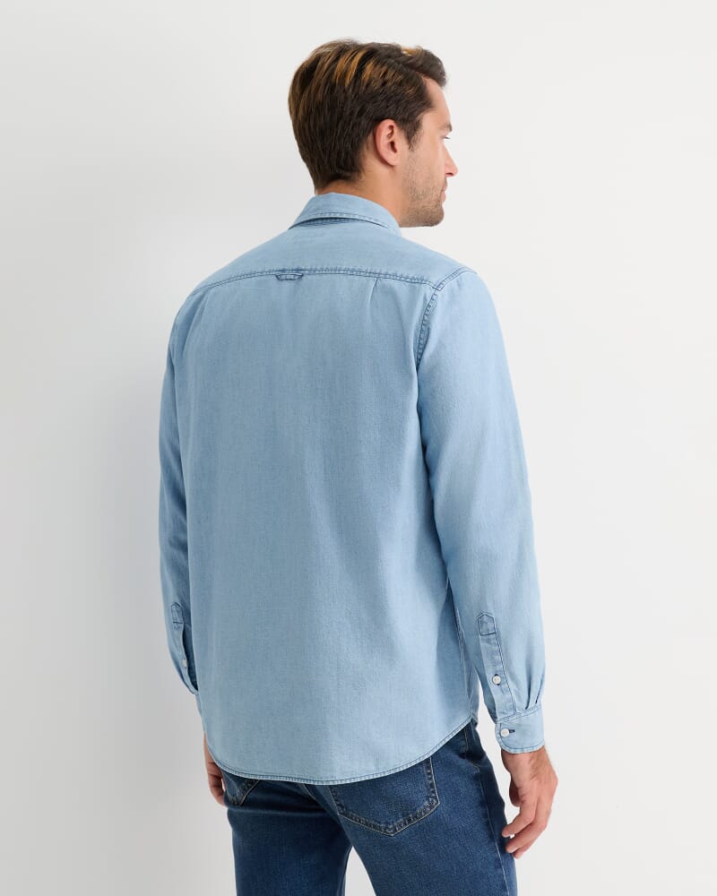 Denim Long Sleeve Shirt in LIGHT WASH