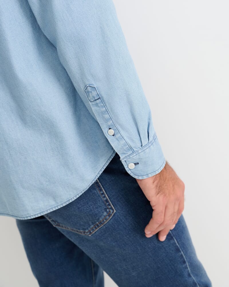 Denim Long Sleeve Shirt in LIGHT WASH