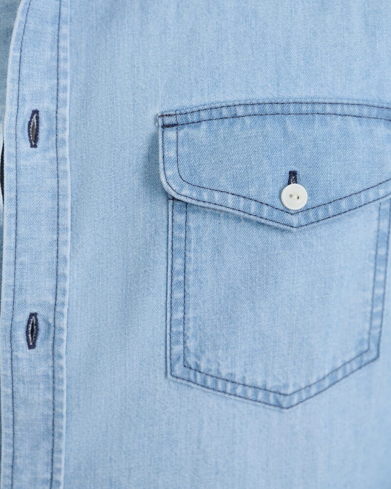 Denim Long Sleeve Shirt in LIGHT WASH