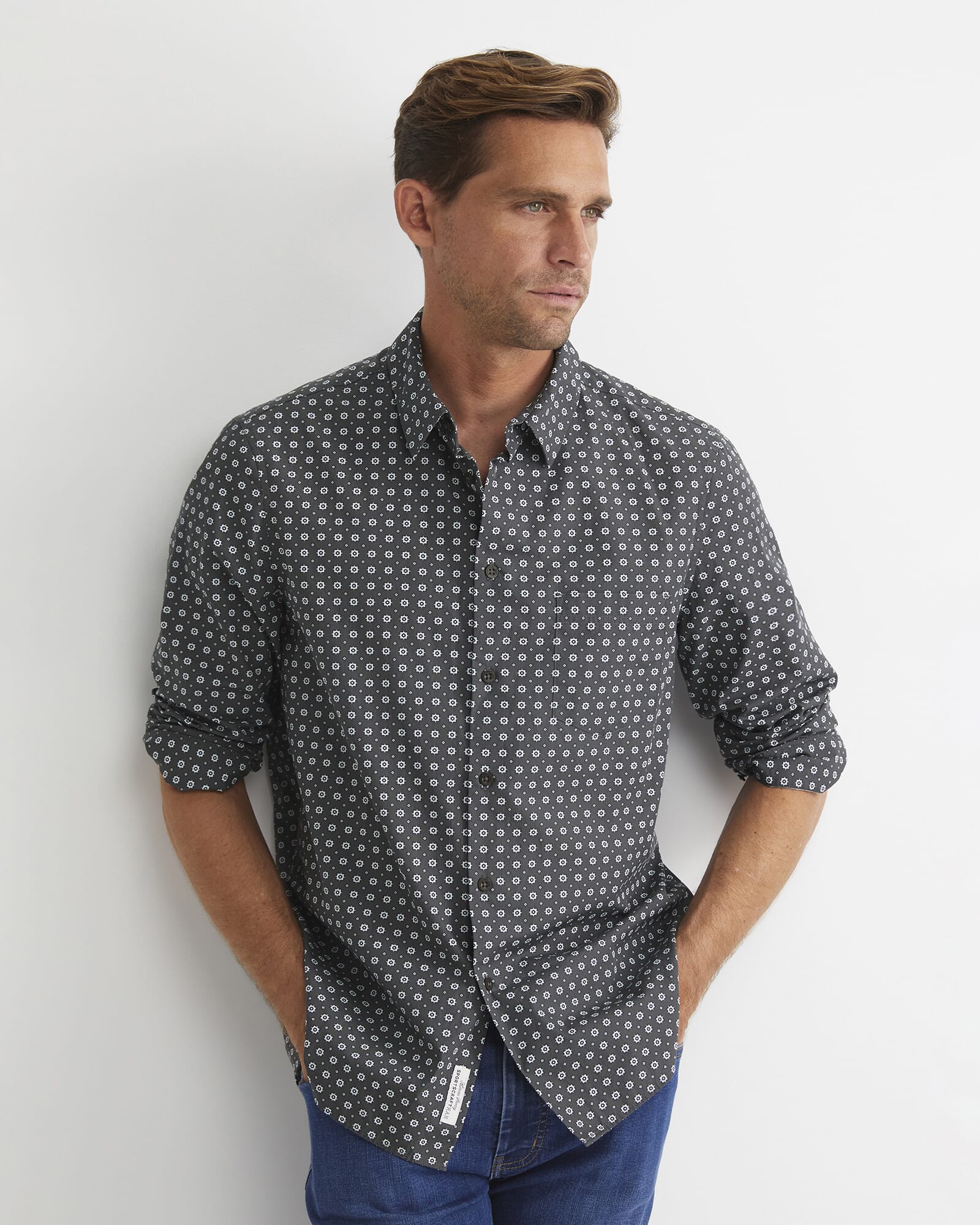 William Long Sleeve Print Shirt