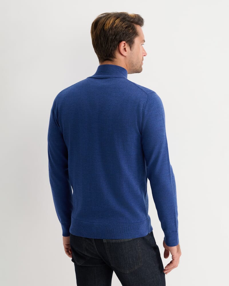 Henry Merino Quarter Zip Knit in LAPIS