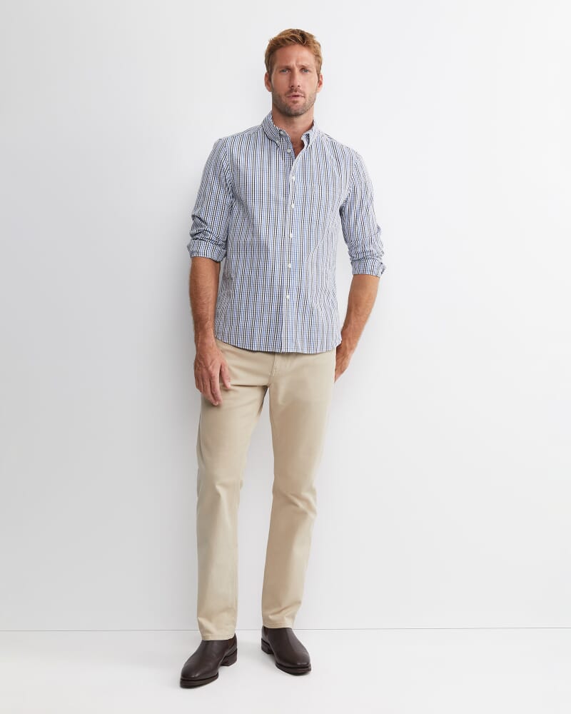 Gibson Long Sleeve Check Shirt in COBALT