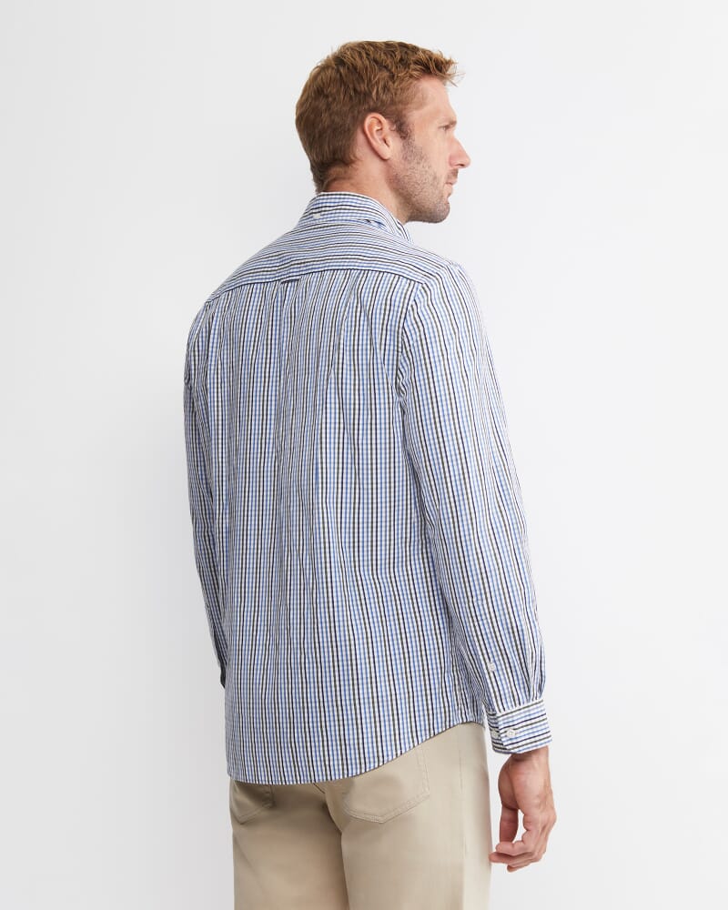 Gibson Long Sleeve Check Shirt in COBALT