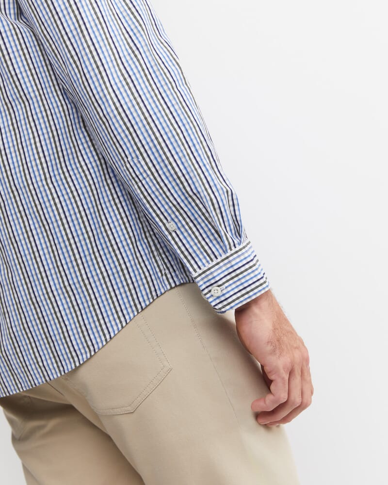 Gibson Long Sleeve Check Shirt in COBALT