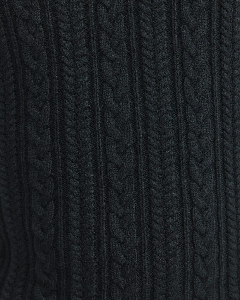 Joshua Cable Quarter Zip Knit in FOREST