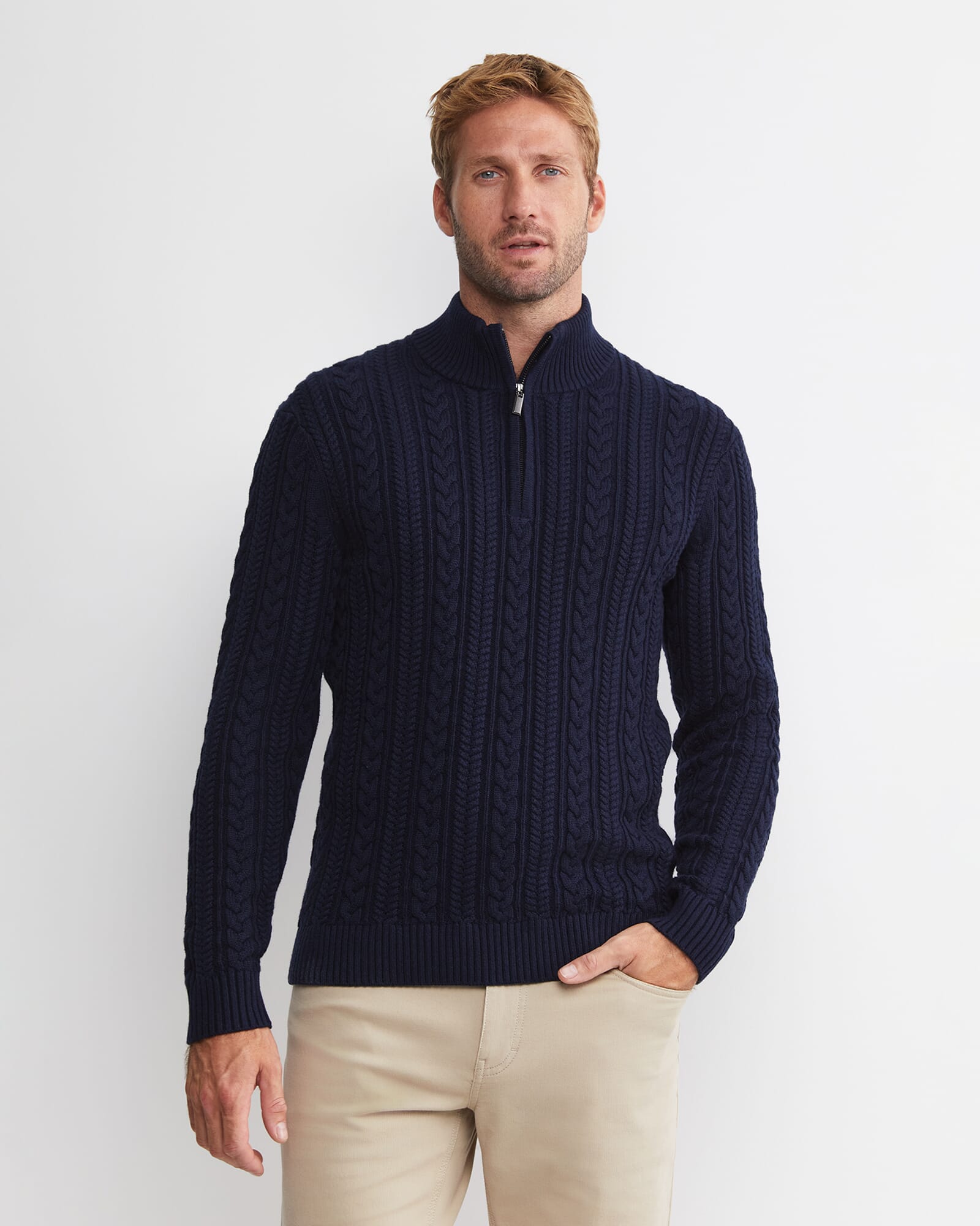 Joshua Cable Quarter Zip Knit