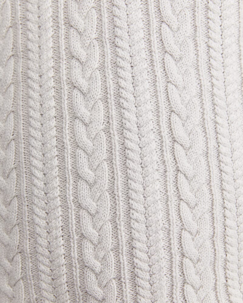 Joshua Cable Quarter Zip Knit in OATMEAL
