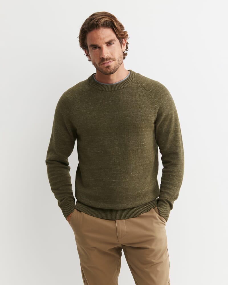 Riley Raglan Crew Neck Knit in KHAKI