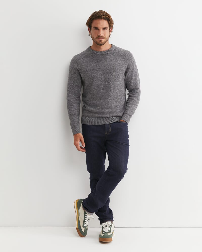 Riley Raglan Crew Neck Knit in LIGHT GREY