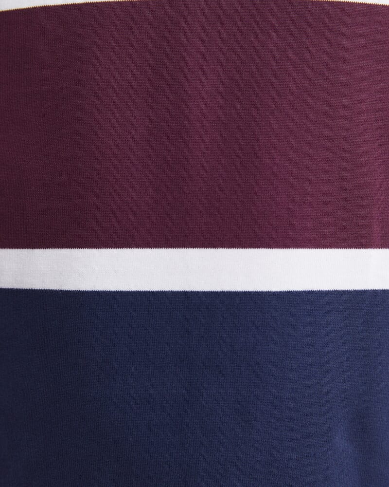 Hugh Long Sleeve Rugby in BURGUNDY