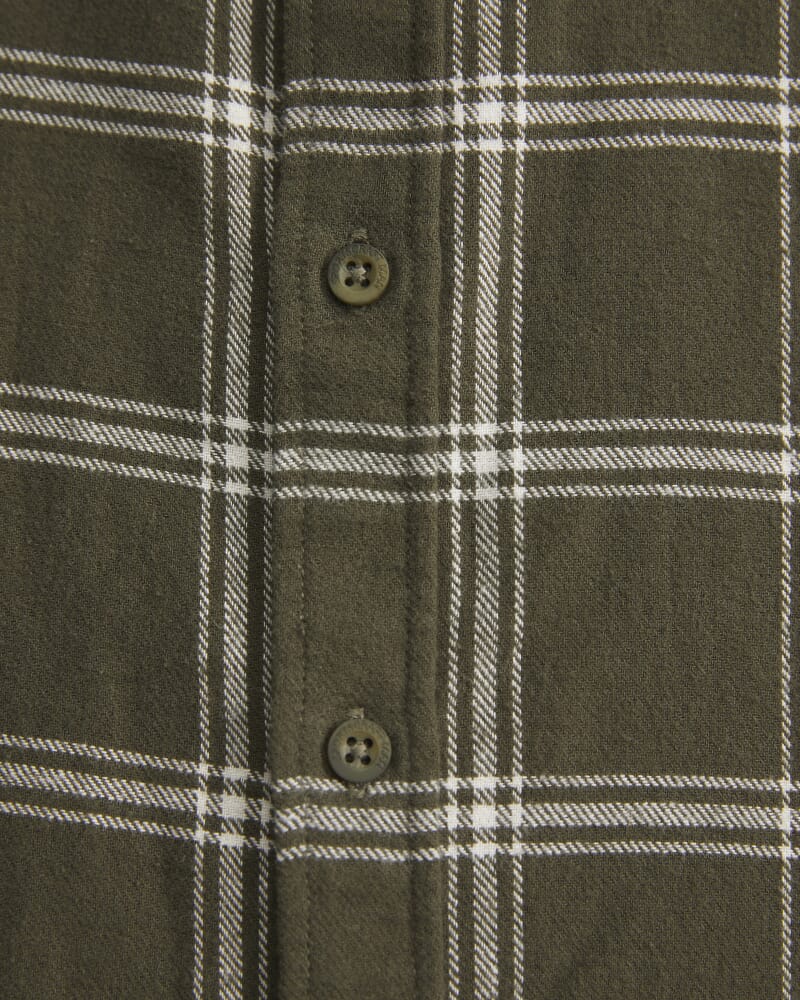 Davis Long Sleeve Check Shirt in KHAKI