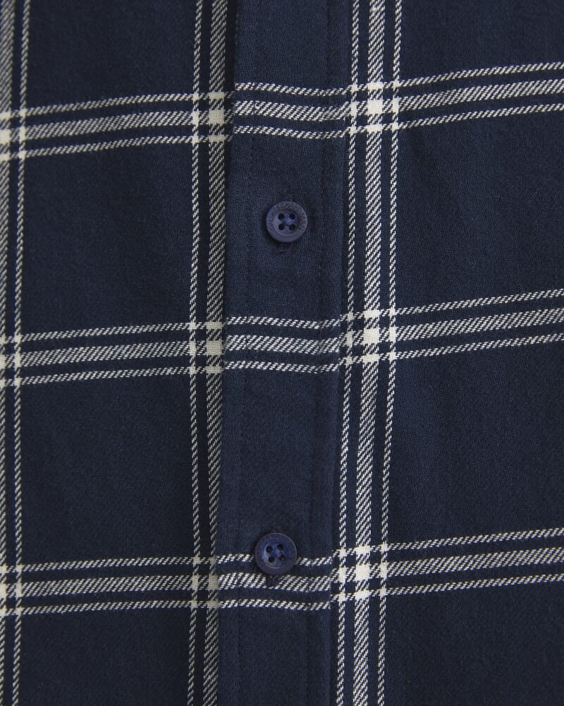 Davis Long Sleeve Check Shirt in NAVY