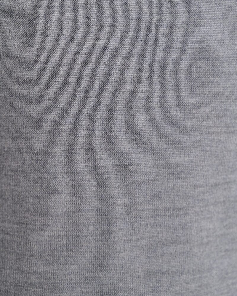 Merino V-Neck Knit in CHARCOAL MELANGE