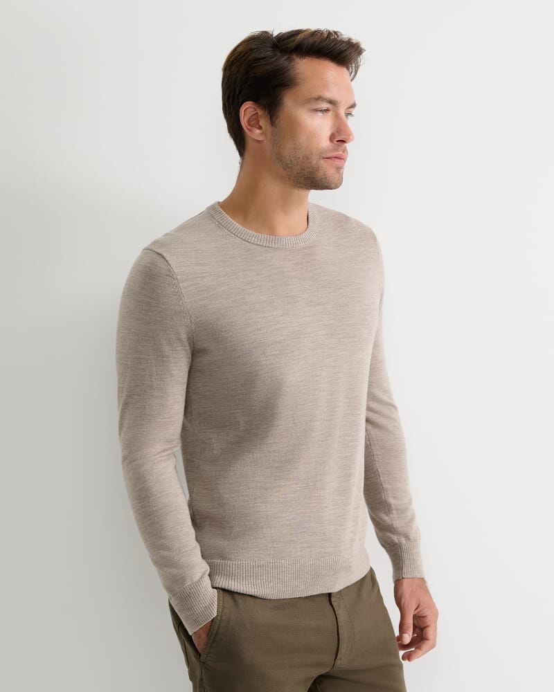 Merino Crew Neck Knit in BIRCH