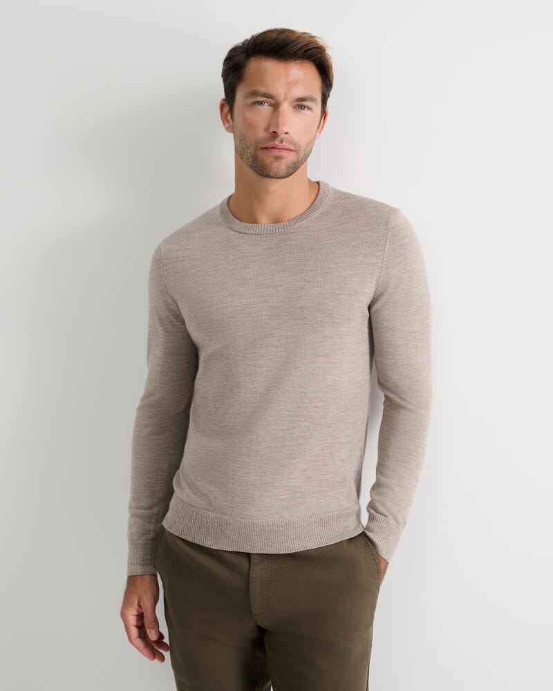 Merino Crew Neck Knit in BIRCH