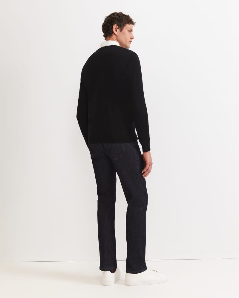 Merino Crew Neck Knit in BLACK