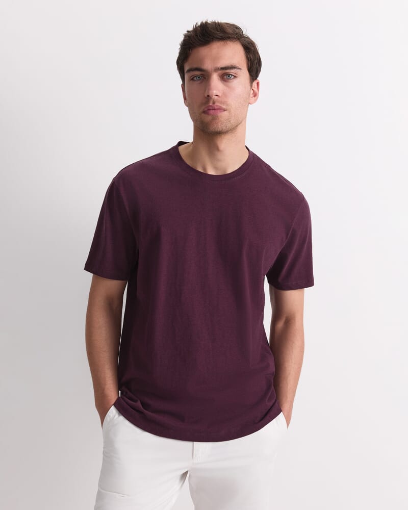 Supersoft Melange Tee in BURGUNDY MELANGE
