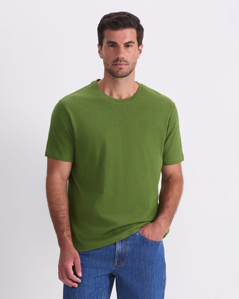 Supersoft Melange Tee in FOREST MELANGE