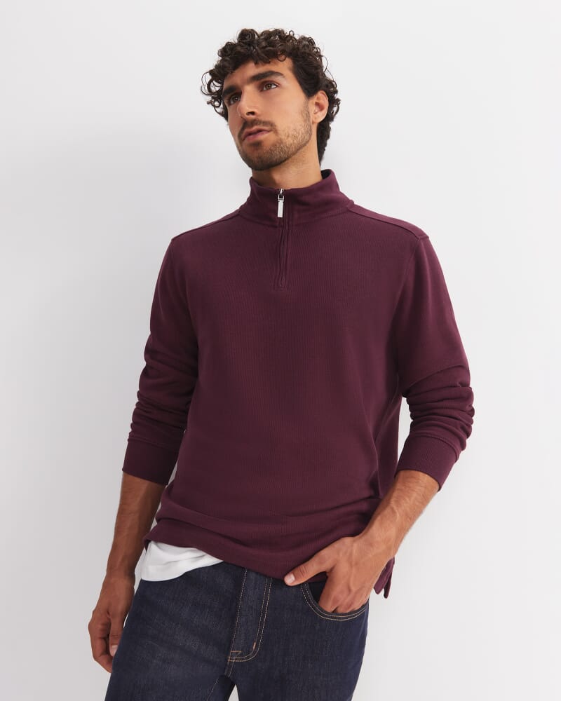SC Quarter Zip Sweat in BURGUNDY
