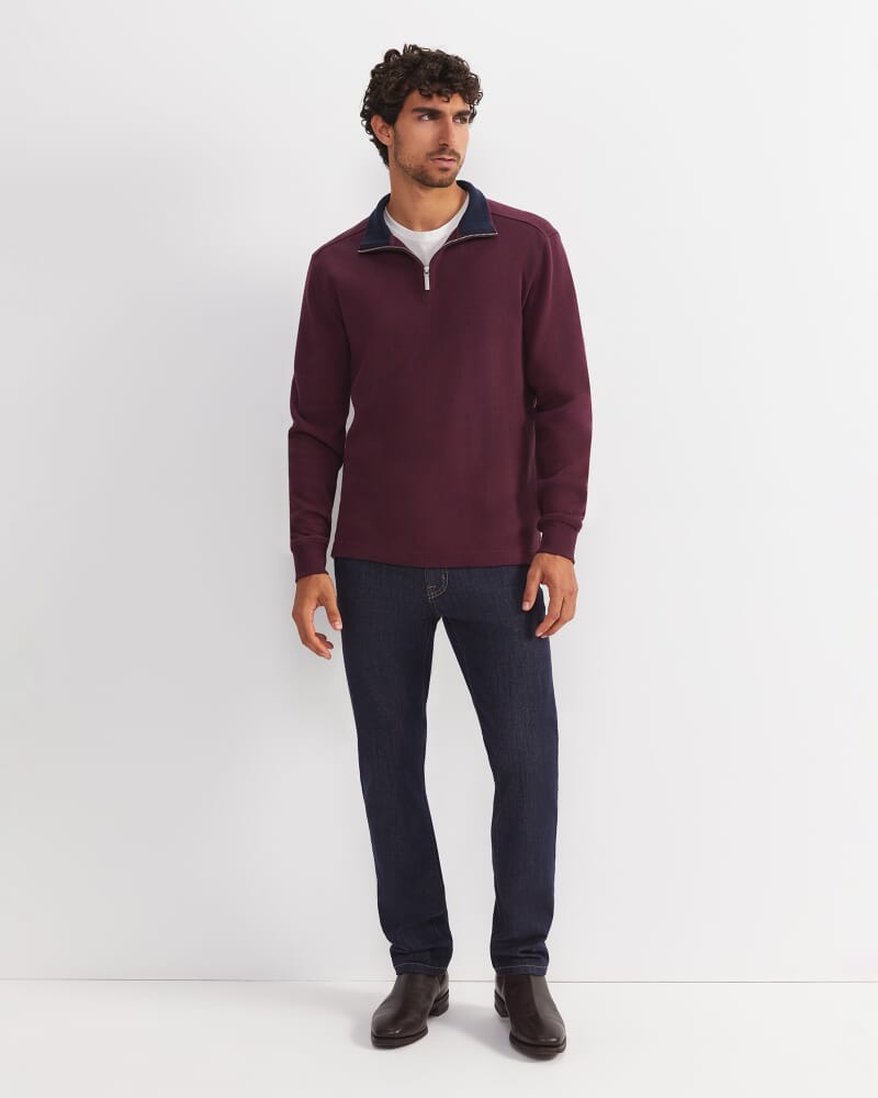 SC Quarter Zip Sweat in BURGUNDY