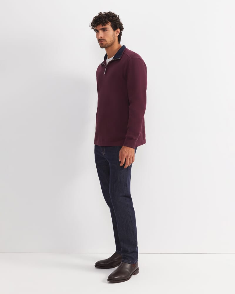 SC Quarter Zip Sweat in BURGUNDY