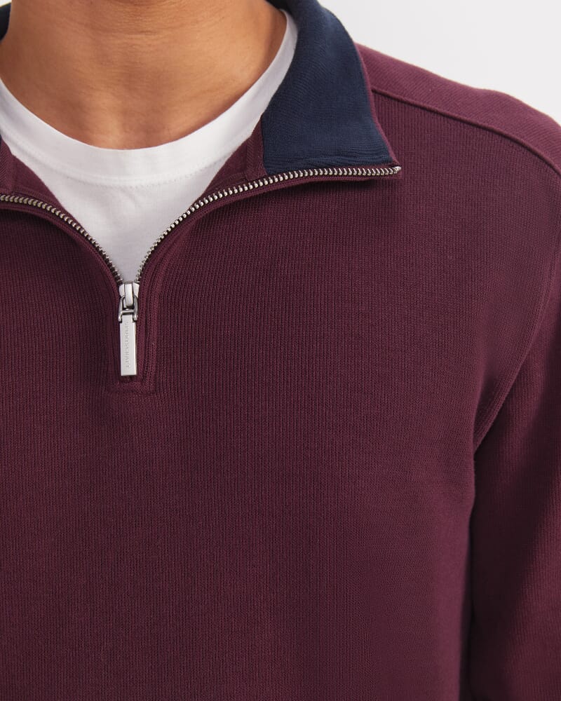 SC Quarter Zip Sweat in BURGUNDY