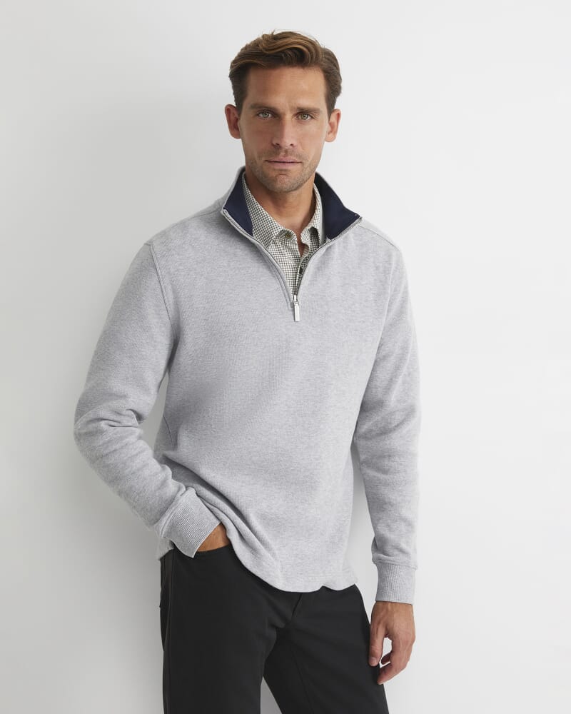 SC Quarter Zip Sweat in GREY MELANGE