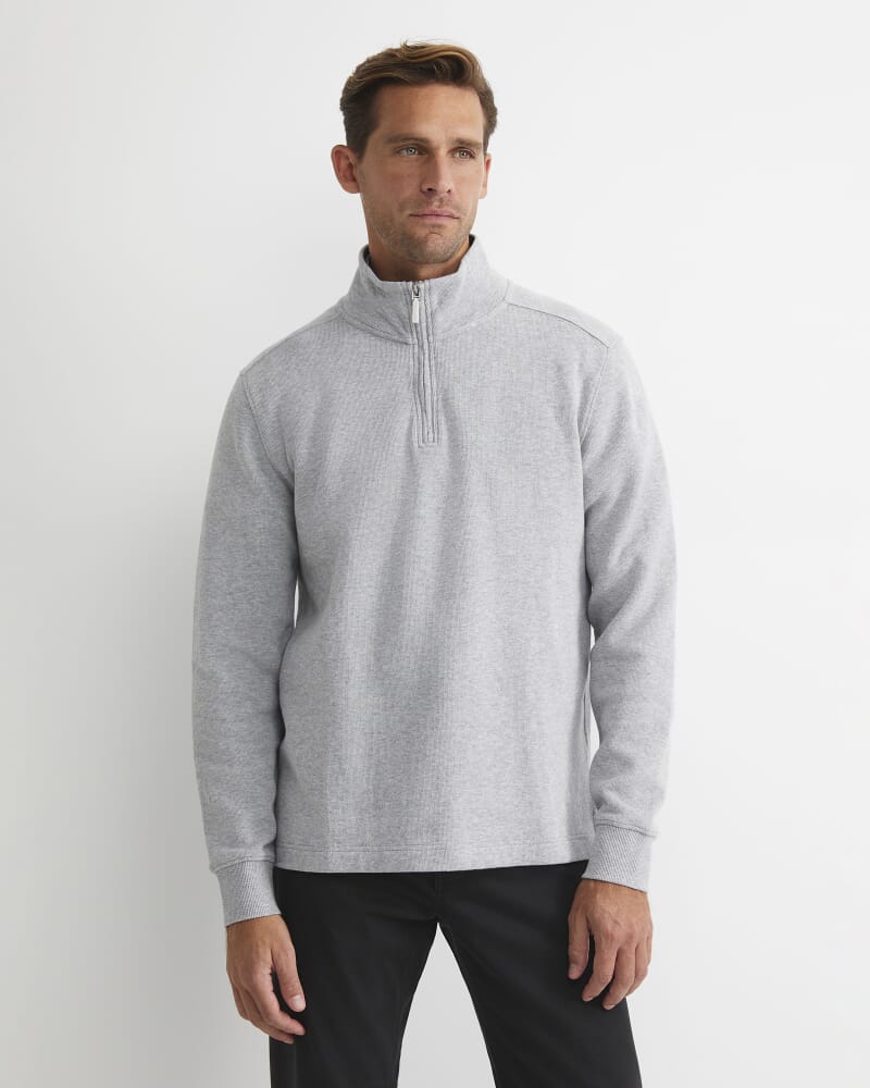 SC Quarter Zip Sweat in GREY MELANGE