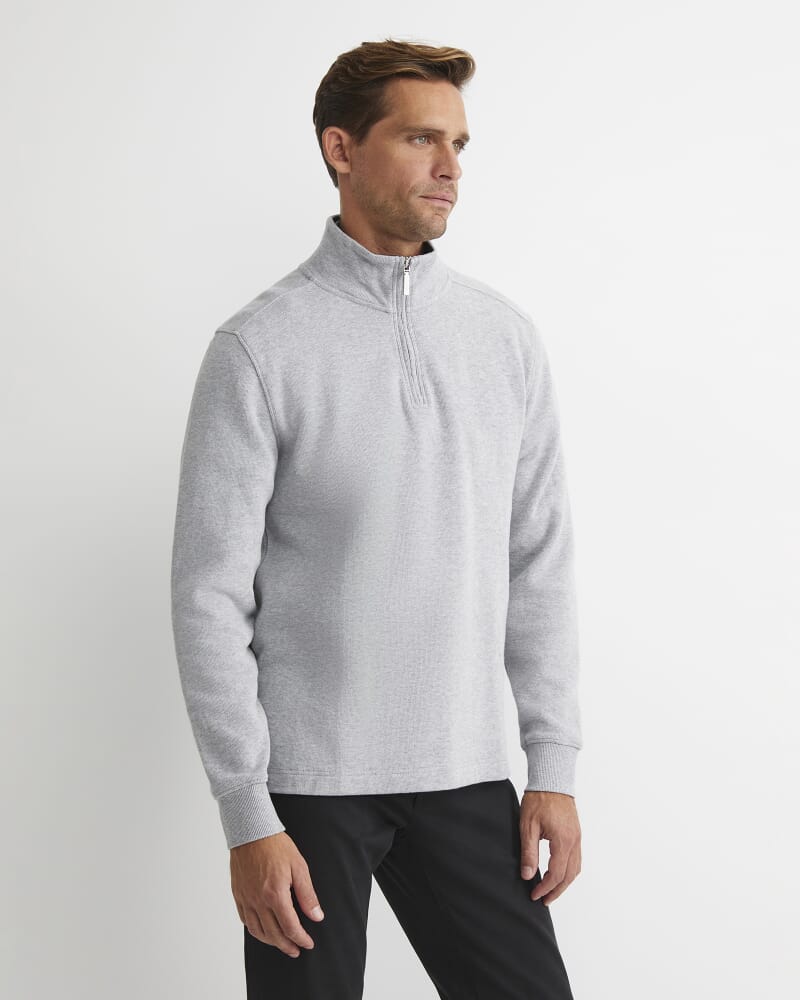 SC Quarter Zip Sweat in GREY MELANGE