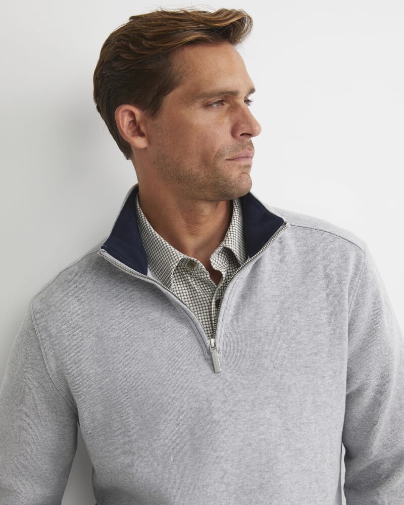 SC Quarter Zip Sweat in GREY MELANGE