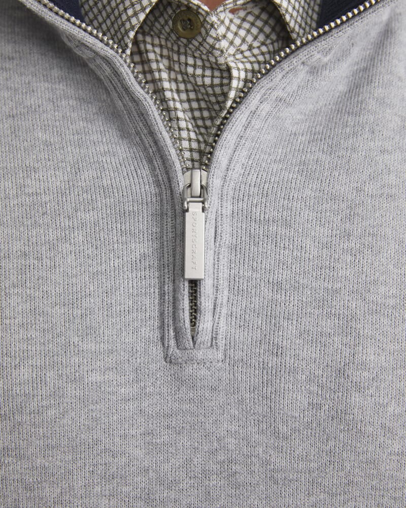 SC Quarter Zip Sweat in GREY MELANGE