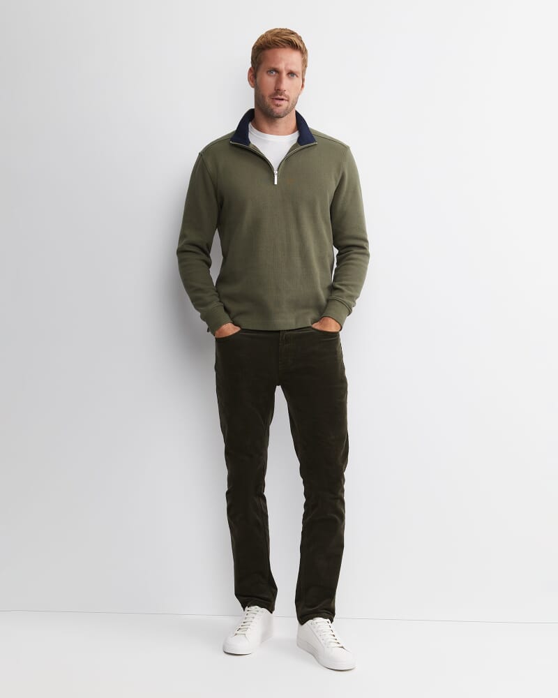 SC Quarter Zip Sweat in KHAKI