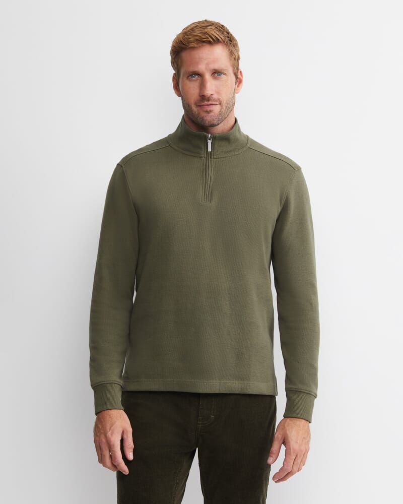 SC Quarter Zip Sweat in KHAKI