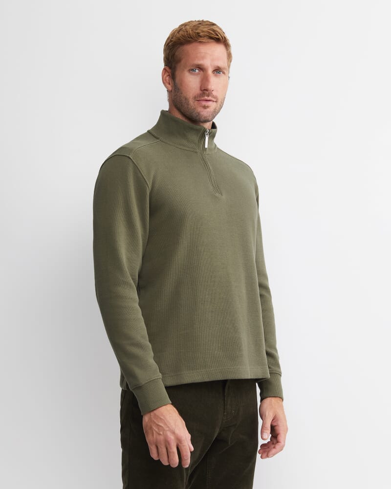 SC Quarter Zip Sweat in KHAKI