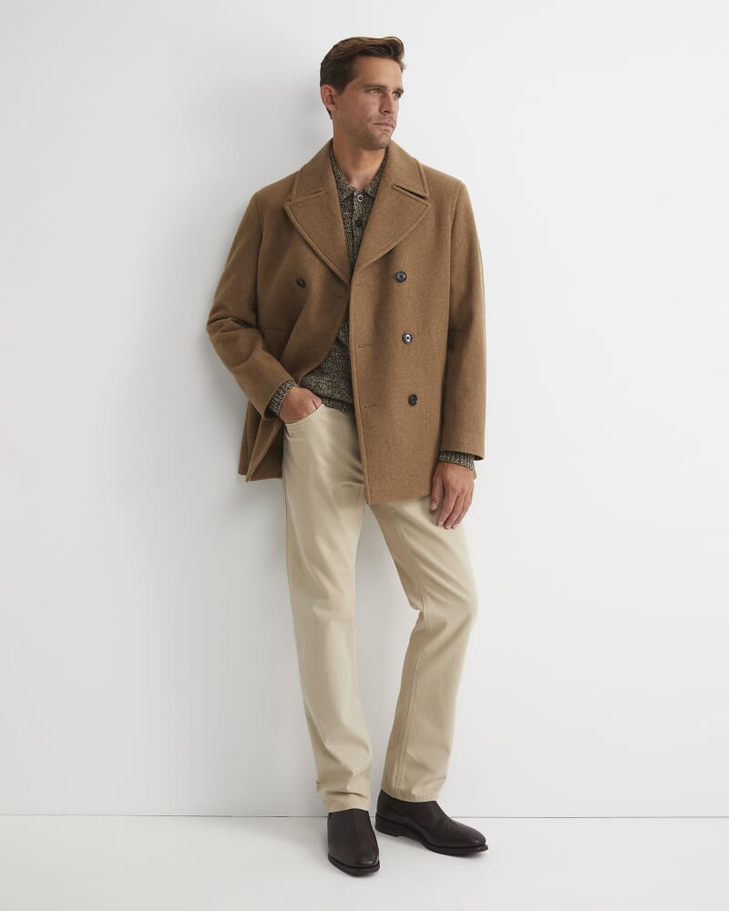 Phillip Wool Blend Peacoat in CAMEL